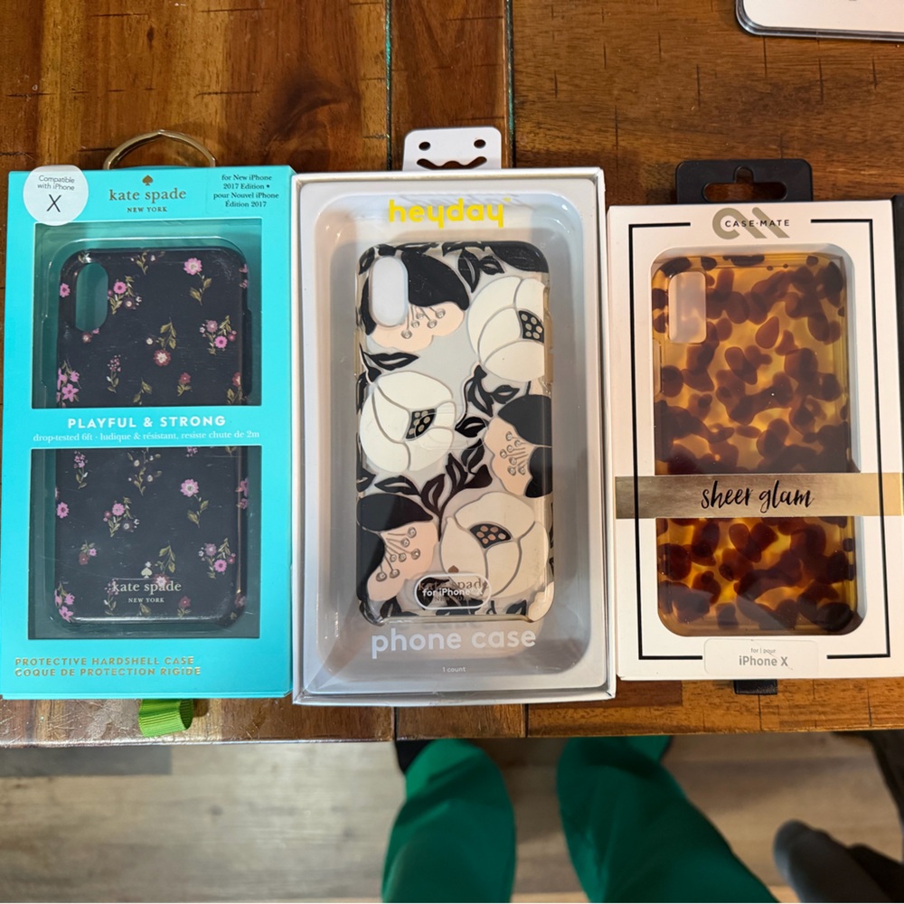 iPhone X  lot -3 cases and 3 glass screen protectors